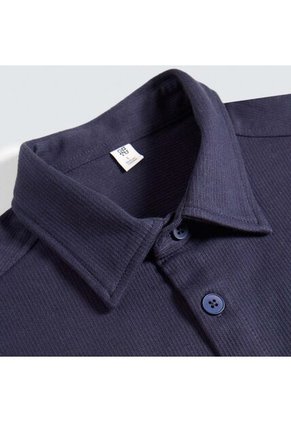 Camisa Para Hombre Manga Corta Con Bolsillo Cuello Casual C Color Azul  Marca Ostu #60010804
