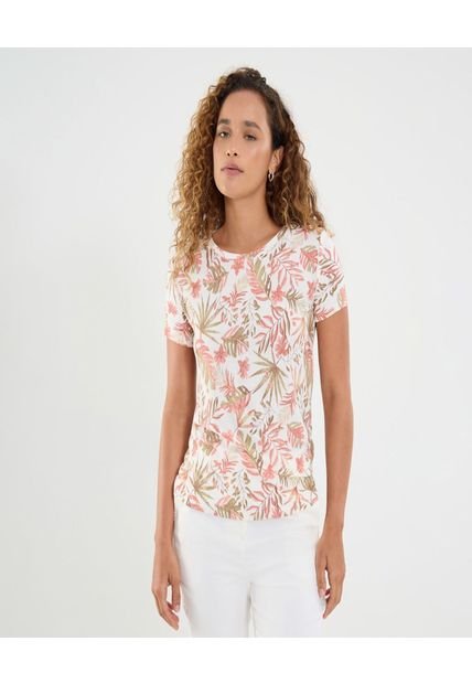 Camiseta Para Mujer Manga Corta Cuello Redondo Color Piel Marca Ostu #40092492