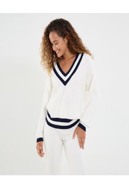Saco Para Mujer Cuello V Color Azul Marca Ostu #40330092