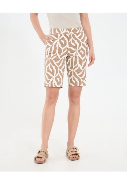 Bermuda Para Mujer Regular Corto Color Crudo Marca Ostu #40100101