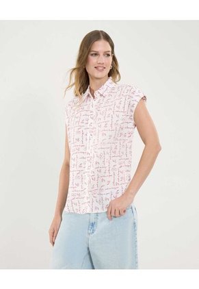 Camisa Para Mujer Manga Corta Color Rojo Marca Ostu #40010307