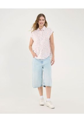 Camisa Para Mujer Manga Corta Color Rojo Marca Ostu #40010307