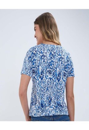 Camiseta Para Mujer Manga Corta Color Azul Marca Ostu #40091961