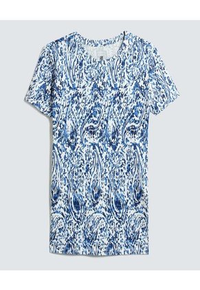 Camiseta Para Mujer Manga Corta Color Azul Marca Ostu #40091961