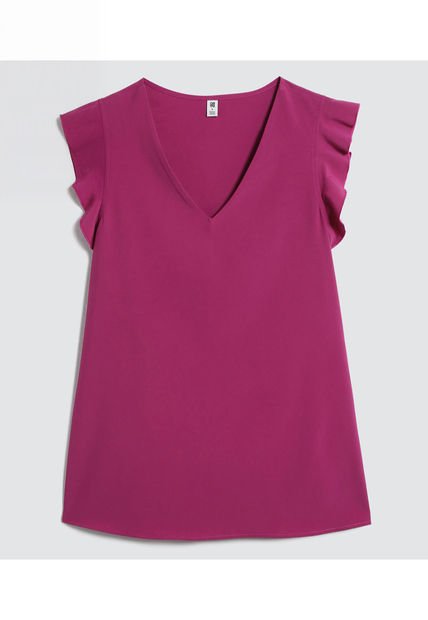 Blusa Para Mujer Manga Sisa Color Morado Marca Ostu #40120987