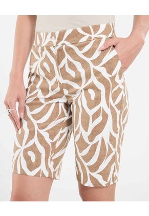 Bermuda Para Mujer Regular Corto Color Crudo Marca Ostu #40100101