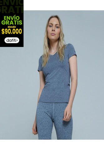 Camiseta Para Mujer Manga Corta Cuello V Color Negro Marca Ostu #40091888 Ostu