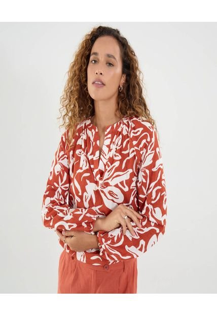 Blusa Para Mujer Manga Larga Color Naranja Marca Ostu #40121174