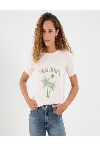 Camiseta Para Mujer Manga Corta Cuello Redondo Color Rosado Marca Ostu #40092490 Ostu