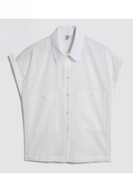 Camisa Para Mujer Manga Corta Color Crema Marca Ostu #40010193