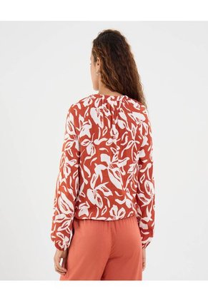 Blusa Para Mujer Manga Larga Color Naranja Marca Ostu #40121174