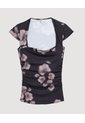 Camiseta  Para Mujer Manga Corta Moda Color Negro Marca Ostu #40092782 de Ostu