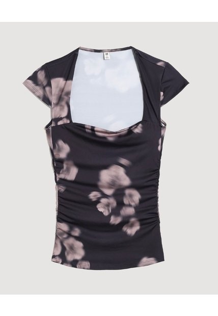 Camiseta  Para Mujer Manga Corta Moda Color Negro Marca Ostu #40092782