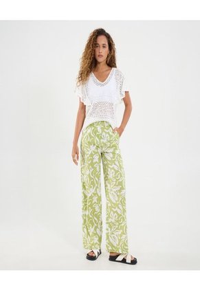 Camiseta Para Mujer Manga Sisa Cuello V Color Crudo Marca Ostu #40092471