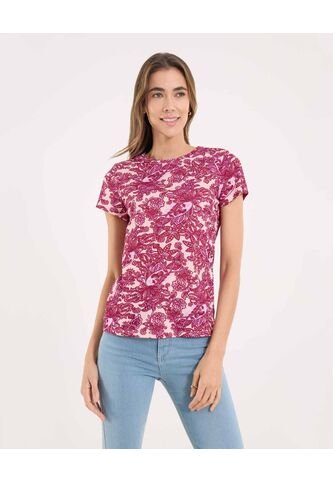 Camiseta Para Mujer Manga Corta Cuello Redondo Color Morado Marca Ostu #40092581 Ostu