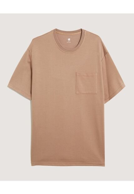 Camiseta Para Hombre Manga Corta Cuello Redondo Color Café Marca Ostu #60091840