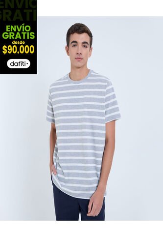 Camiseta Para Hombre Manga Corta Cuello Redondo Color Gris Marca Ostu #60091589 Ostu