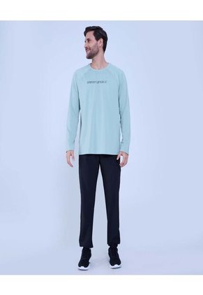 Camiseta Para Hombre Manga Larga Color Verde  Marca Ostu #60091297