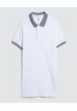 Polo Para Hombre Cuello Tejido Sin Bolsillo Color Blanco Marca Ostu #60110616 de Ostu