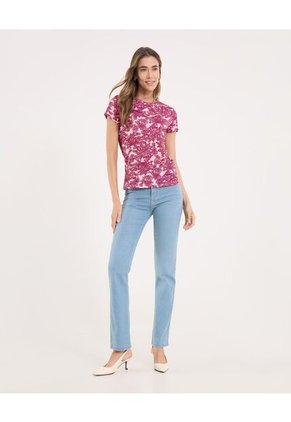 Camiseta Para Mujer Manga Corta Cuello Redondo Color Morado Marca Ostu #40092581