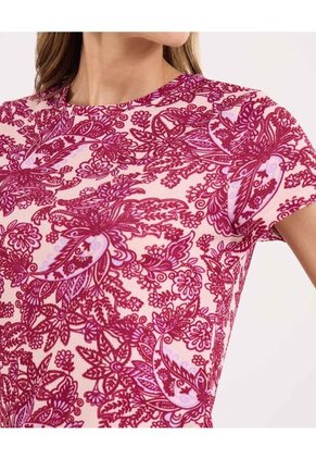 Camiseta Para Mujer Manga Corta Cuello Redondo Color Morado Marca Ostu #40092581