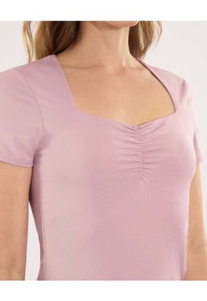 Camiseta Para Mujer Manga Corta Cuello V Color Lila Marca Ostu #40092684