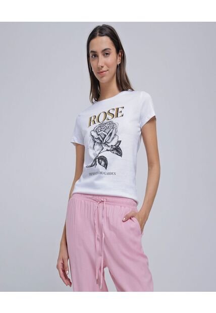 Camiseta Para Mujer Manga Corta Color Blanco Marca Ostu #40092103
