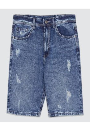 Bermuda Para Hombre Regular Color Azul  Marca Ostu #60100266