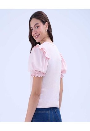 Camiseta Para Mujer Manga Corta Color Rosado  Marca Ostu #40092260