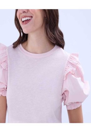 Camiseta Para Mujer Manga Corta Color Rosado  Marca Ostu #40092260