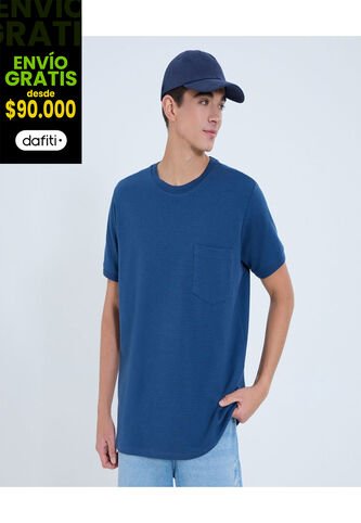 Camiseta Para Hombre Manga Corta Cuello Redondo Color Azul Marca Ostu #60091585 Ostu