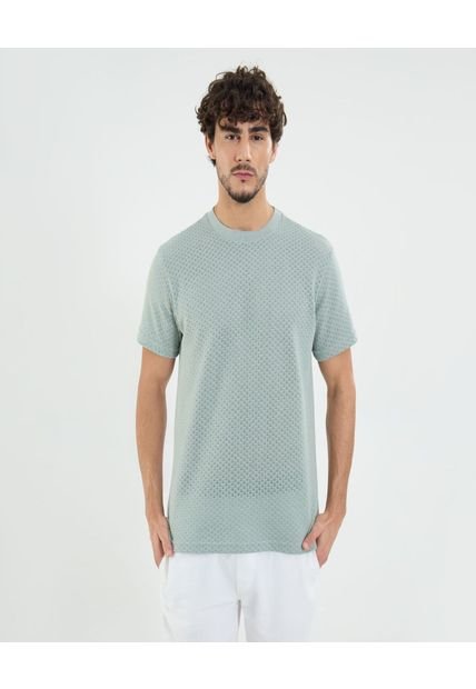 Camiseta Para Hombre Manga Corta Cuello Redondo Color Verde Marca Ostu #60091685