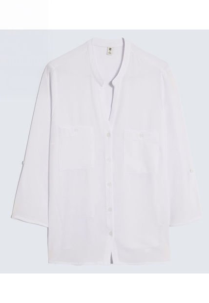 Blusa Para Mujer Manga 3/4 Color Blanco Marca Ostu #40121096