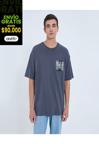 Camiseta Para Hombre Manga Corta Cuello Redondo Color Gris Marca Ostu #60091677 Ostu