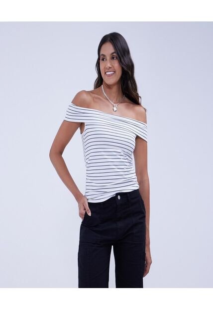 Camiseta Para Mujer Manga Sisa Color Crudo Marca Ostu #40092211