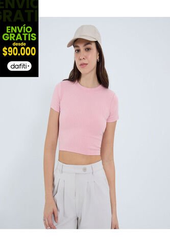 Camiseta Para Mujer Manga Corta Moda Color Rosa Marca Ostu #40092463 Ostu