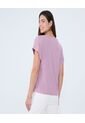 Blusa Para Mujer Manga Corta Color Lila Pastel Marca Ostu #40121124 de Ostu