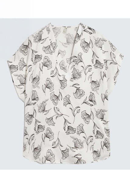 Blusa Para Mujer Manga Corta Color Crudo Marca Ostu #40121111