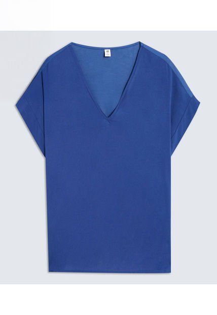 Blusa Para Mujer Manga Corta Color Azul Rey Marca Ostu #40121061