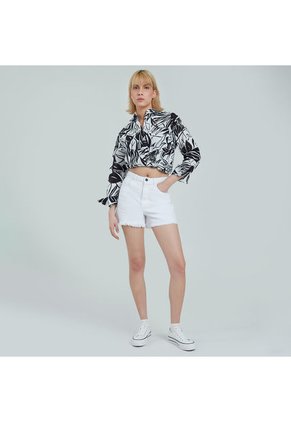 Short Mujer Ostu  Blanco Algodón 40190237-10
