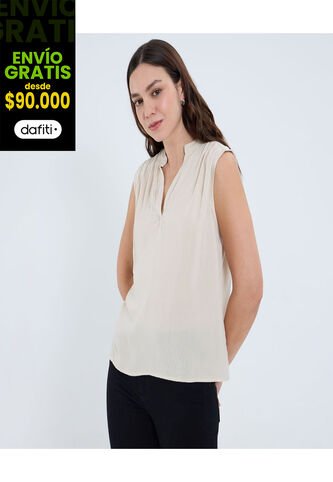 Blusa Para Mujer Manga Sisa Color Marfil Marca Ostu #40121147 Ostu