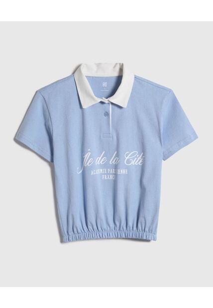 Camiseta Para Niña Manga Corta Color Azul  Marca Ostu #90090223