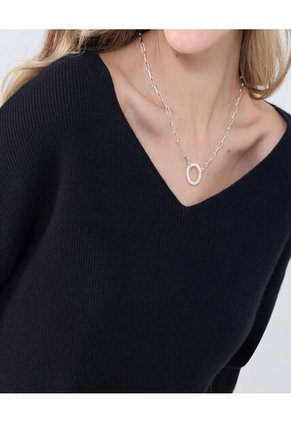 Saco Para Mujer Cuello V Color Negro Marca Ostu #40330078