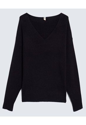 Saco Para Mujer Cuello V Color Negro Marca Ostu #40330078