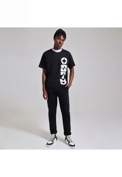 Camiseta Para Hombre Manga Corta Color Negro Marca Ostu #60090911