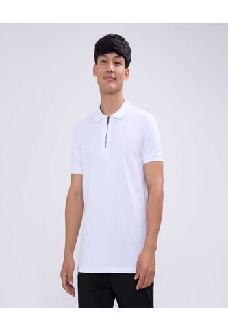 Polo Para Hombre Cuello Tejido Sin Bolsillo Color Blanco Marca Ostu #60110699 Ostu