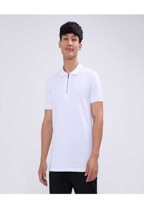 Polo Para Hombre Cuello Tejido Sin Bolsillo Color Blanco Marca Ostu #60110699