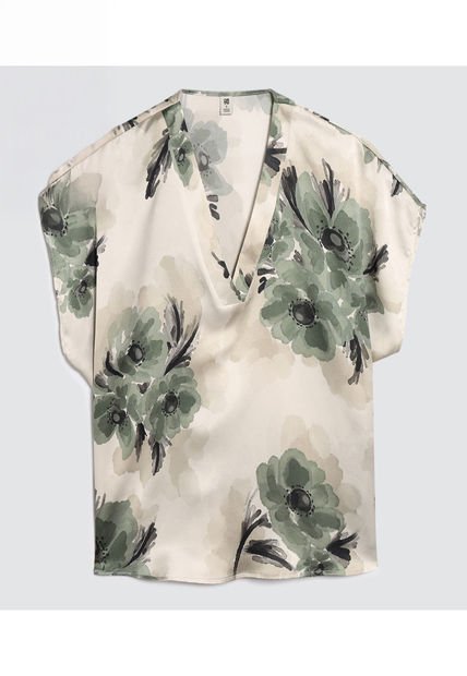 Blusa Para Mujer Manga Corta Color Verde  Marca Ostu #40121001