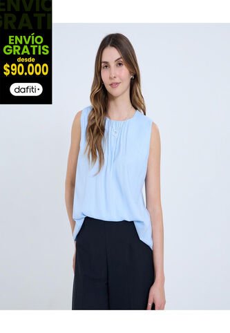 Blusa Para Mujer Manga Sisa Color Azul Marca Ostu #40121133 Ostu