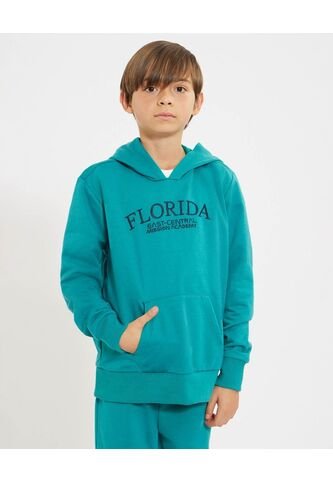 Buzo Para Niño Hoodie Color Verde  Marca Ostu #80060140 Ostu